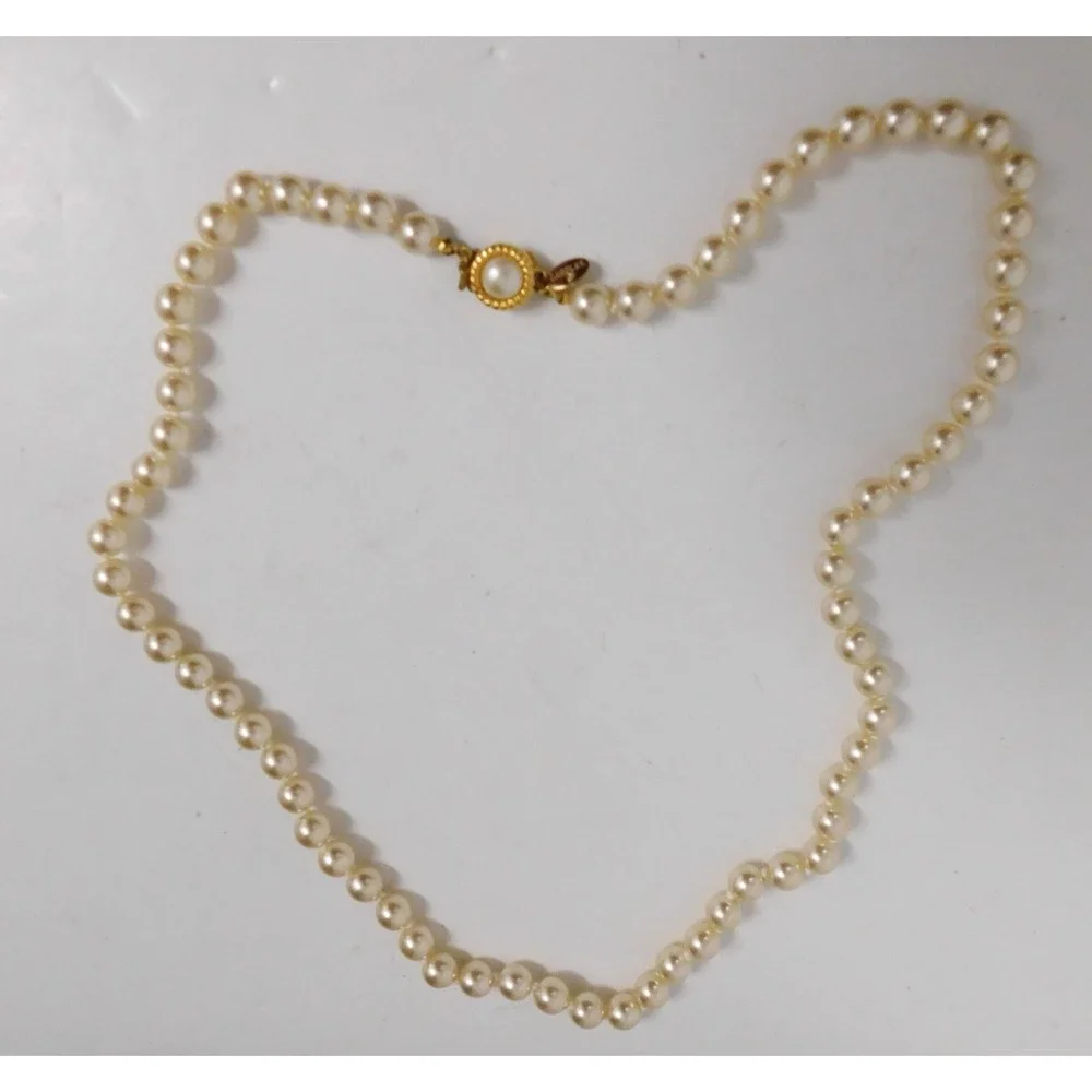 CAROLEE VINTAGE CHAMPAGNE FAUX 7.7mm PEARLS 24